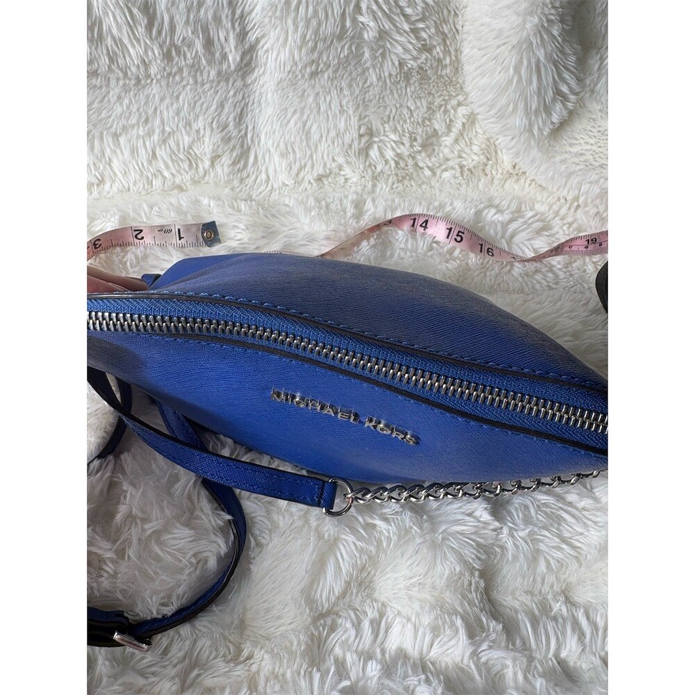 Michael Kors Jet Set Small Dome Crossbody Bag Sapphire Blue Silver - Picture 7 of 9